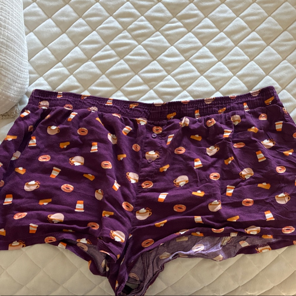 Women's Purple Pumpkin Spice Print Sleep Shorts